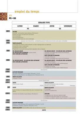 Emplois du temps TPS/PS 2022