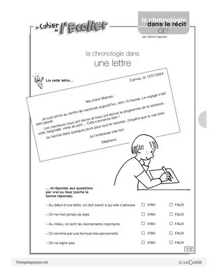 La chronologie dans une lettre