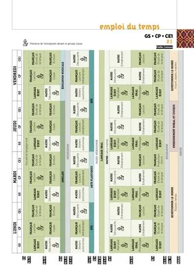 Emplois du temps CP 2022