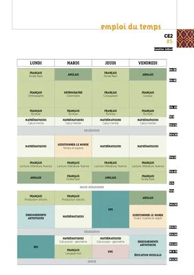 Emplois du temps CE2 2022