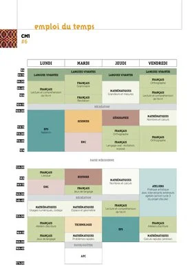 Emplois du temps CM1 2022