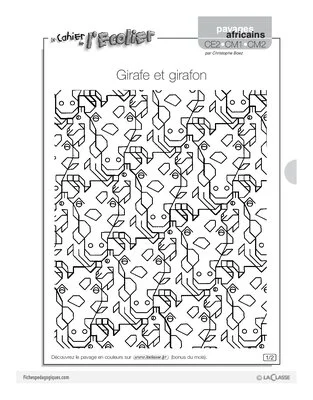Pavages africains / Girafe et girafon