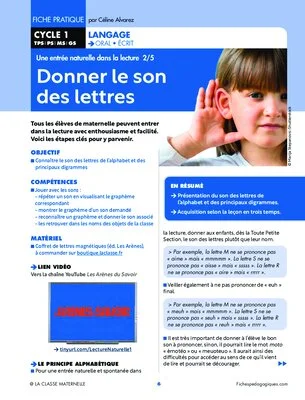 Une entrée naturelle dans la lecture