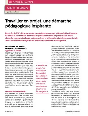 Travailler en projet, une démarche pédagogique inspirante