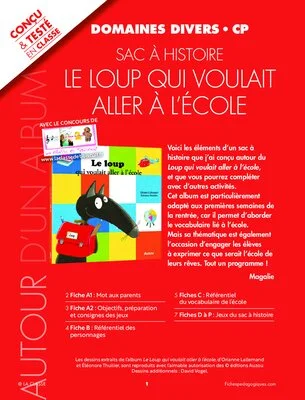 « Le loup qui voulait aller à l'école » - Sac à histoires