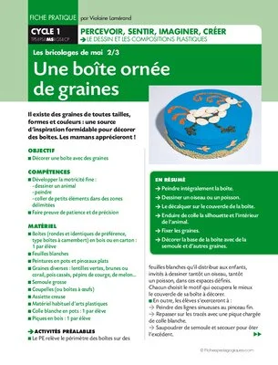 Une boîte ornée de graines