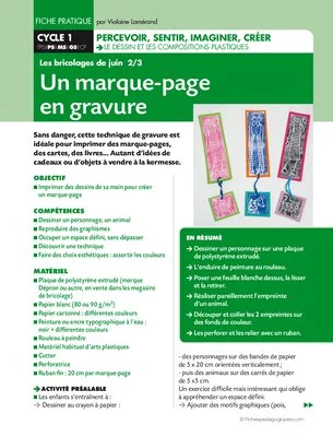 Un marque-page en gravure