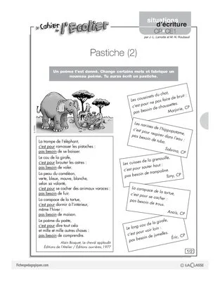 Situations d'écriture (6) / Pastiche (2)