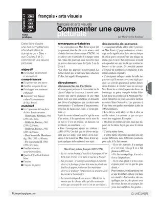 Commenter une œuvre picturale (Cycle 3)