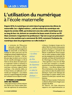 L'utilisation du numérique à l'école maternelle