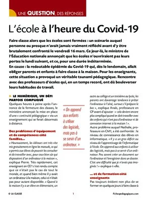 L'école à l'heure du Covid-19