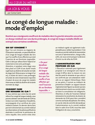 Le congé de longue maladie : mode d'emploi