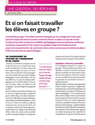 Et si on faisait travailler les élèves en groupe ?