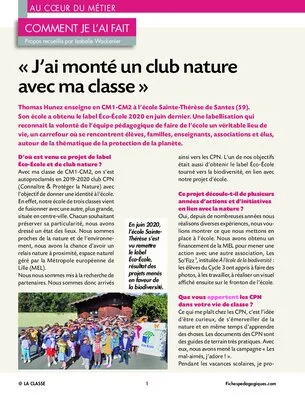« J'ai monté un club nature avec ma classe »