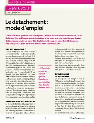 Le détachement : mode d'emploi