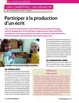 Participer à la production d'un écrit