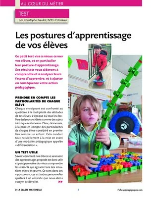 Les postures d'apprentissage de vos élèves