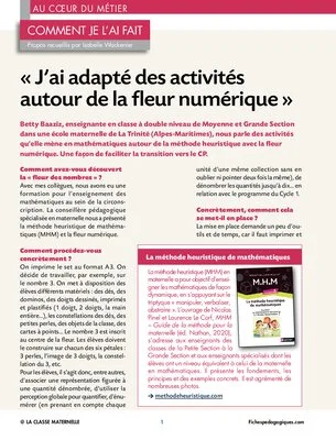 « J'ai adapté des activités autour de la fleur numérique »