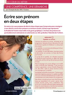 Écrire son prénom en deux étapes