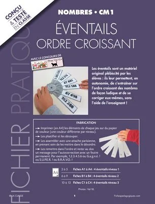 Éventails ordre croissant CM1