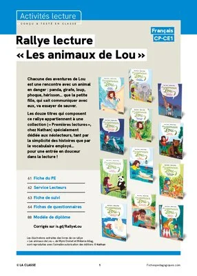 Rallye lecture « Les animaux de Lou »