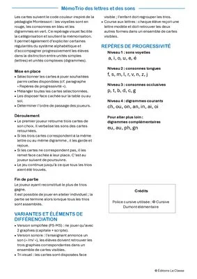 MémoTrio des lettres et des sons