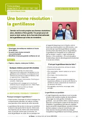 Une bonne résolution : la gentillesse