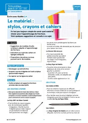 Écrire avec fluidité - Outils et conseils pour l'enseignement de l'écriture