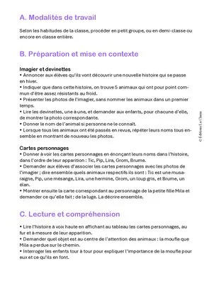 La moufle de Mila : adaptation inédite du conte et parcours pédagogique