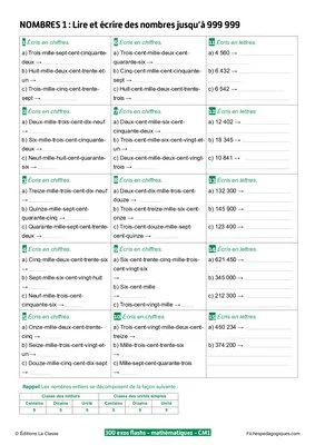 300 exercices flashs de mathématiques niveau CM1-CM2
