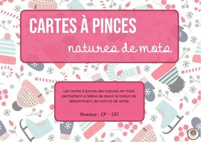 Cartes à pinces - Nature des mots