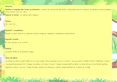 La forêt - Activités de compréhension de textes