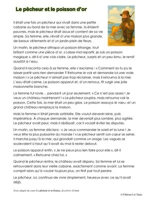 « Le pêcheur et le poisson d'or »