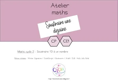 Atelier maths : soustraire une dizaine