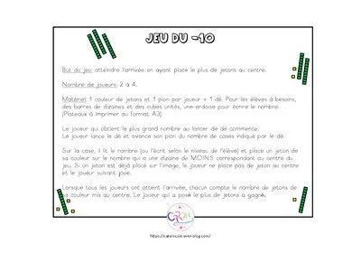 Atelier maths : soustraire une dizaine