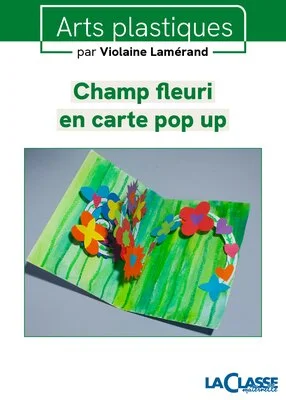 Champ fleuri en carte pop-up