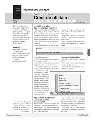 Informatique pour le maître / Un utilitaire pour les commandes