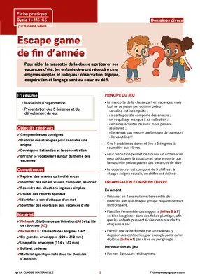 Escape game de fin d'année