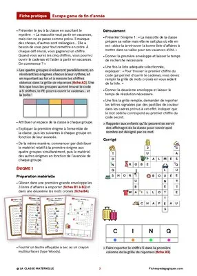 Escape game de fin d'année