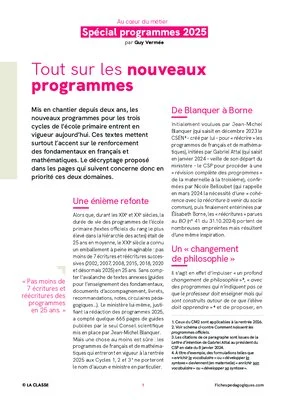 Tout sur les nouveaux programmes - Cycles 2 et 3