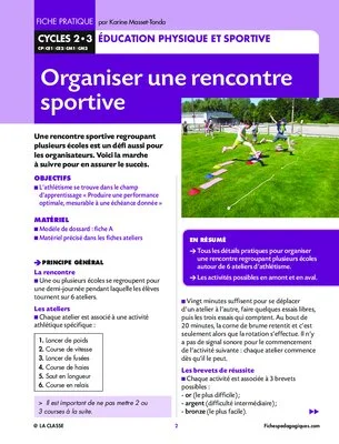 Organiser une rencontre sportive