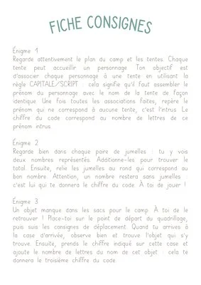 Mission Camp Aventure : le mystère des préparatifs