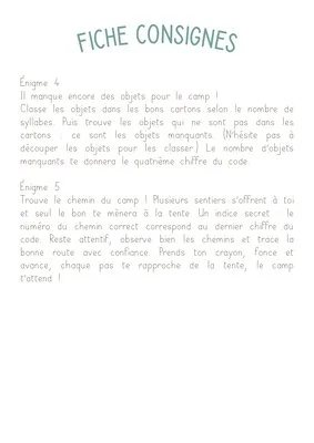 Mission Camp Aventure : le mystère des préparatifs