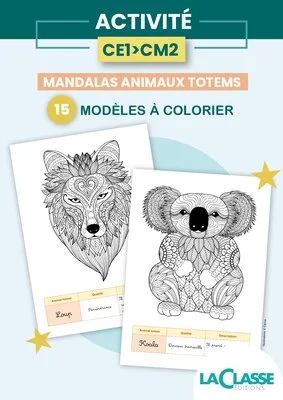 Mandalas animaux totems à colorier – 15 modèles pour la classe