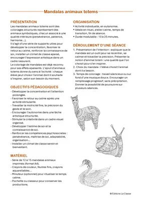 Mandalas animaux totems à colorier – 15 modèles pour la classe