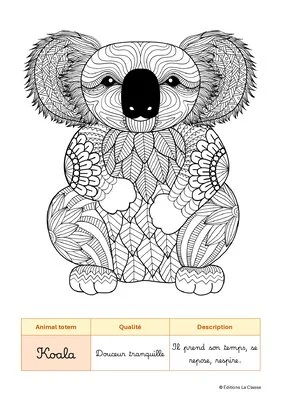 Mandalas animaux totems à colorier – 15 modèles pour la classe