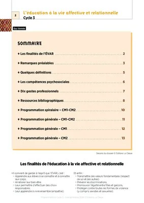 Programmations ÉVAR Cycle 3 (CM1, CM2)