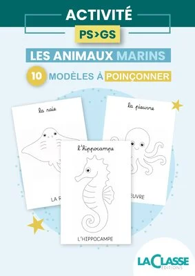 Les animaux marins – 10 modèles à poinçonner en maternelle