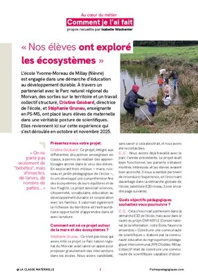 « Nos élèves ont exploré les écosystèmes »