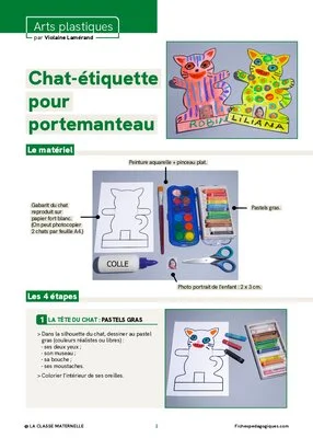 Chat-étiquette pour portemanteau